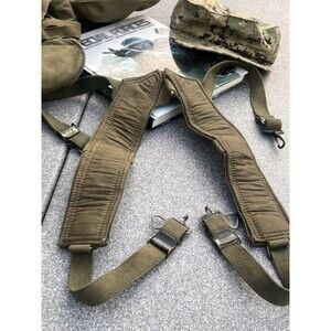 Vintage U.S. Military Field Suspenders Olive
